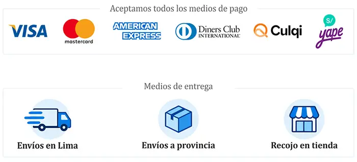 Métodos de pago y envío